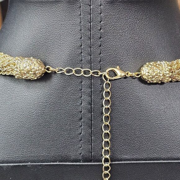 VTG Tassel Necklace Multi Strand Gold Tone Lariat Ornate Elegant Rope Chain - Picture 3 of 4